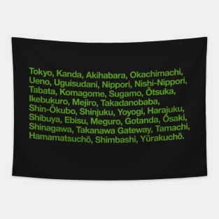 Yamanote Line Train Stations alternative Tapestry