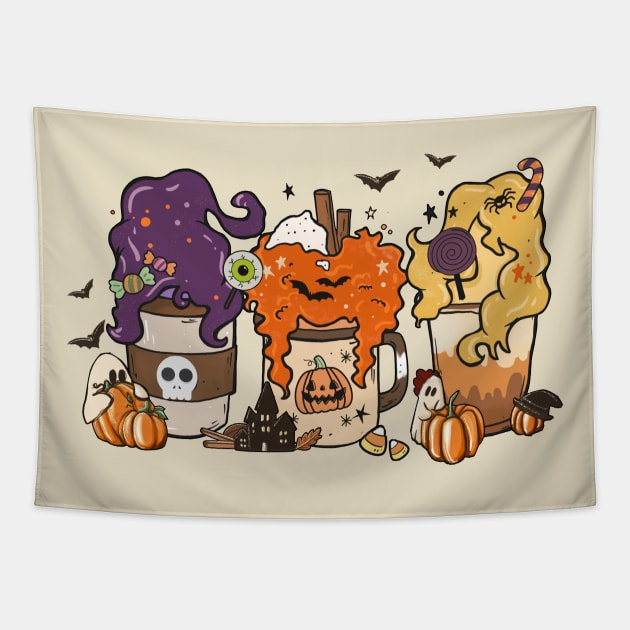 Halloween Horror Coffee Tapestry by Ken Adams Store