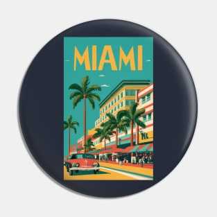 A Vintage Travel Poster of Miami - Florida - US Pin