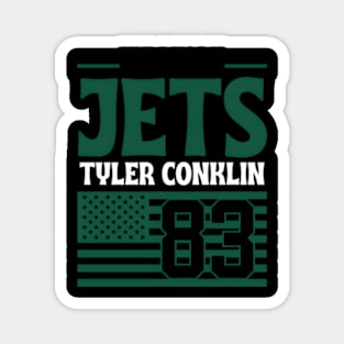 New York Jets Conklin 83 American Flag Football Magnet