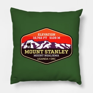 Mount Stanley - Mt Ngaliema - Uganda - Dem. Republic of Congo - Summit Trekking Badge Pillow