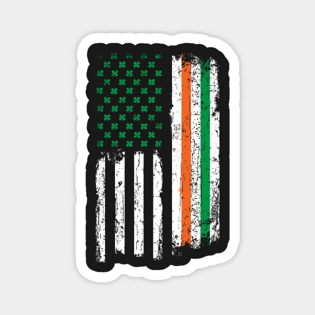 St Patricks Day Irish American USA Flag Heritage Pride Magnet by Xeire