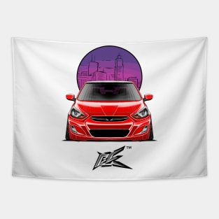 hyundai accent stanced red Tapestry