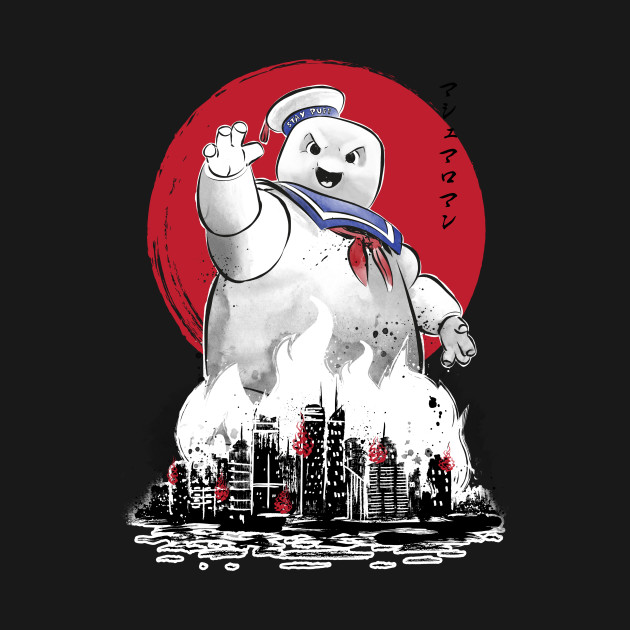 Marshmallow man sumi-e - Ghostbusters - T-Shirt