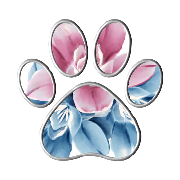 Paw with Flower Background by m2inspiration