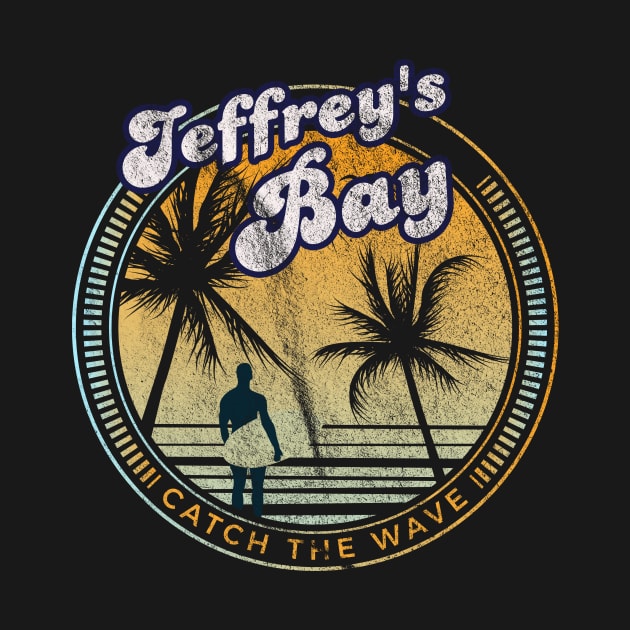 Jeffrey's Bay Catch the Wave Surfing Retro Sunset Beach product by Bluebird Moon