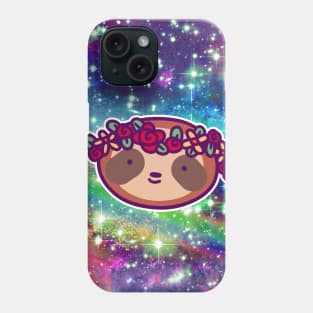 Flower Crown Sloth Face Rainbow Space Phone Case