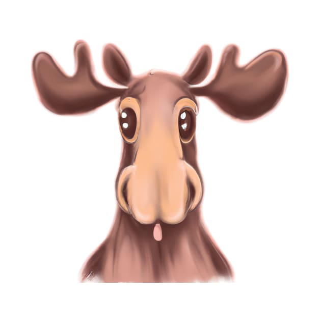 Cute Moose Drawing by Play Zoo