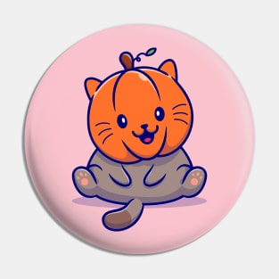 Cute Cat Pumpkin Cartoon Pin