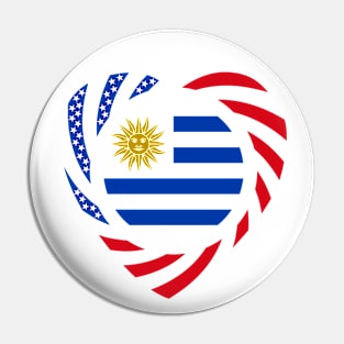 Uruguayan American Multinational Patriot Flag (Heart) Pin