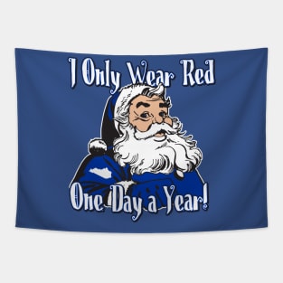 Big Blue Santa Tapestry