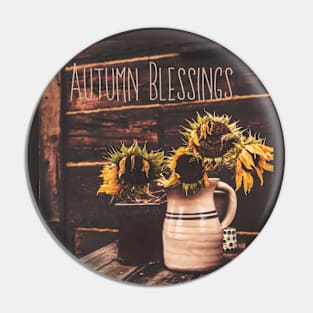 Autumn Blessings Sunflowers Pin