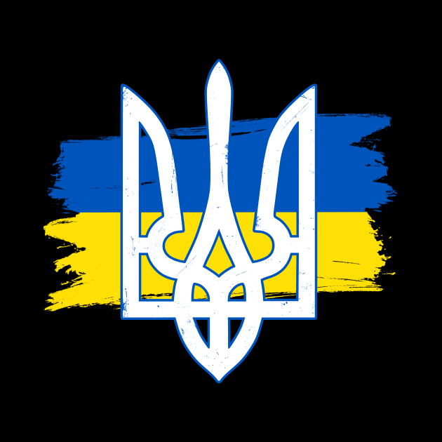 Ukraine Trident - Ukraine Flag Symbol by Yasna