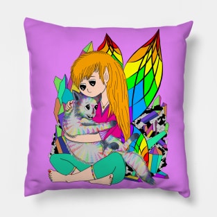 Rainbow Quartz Crystal Fairy Pillow