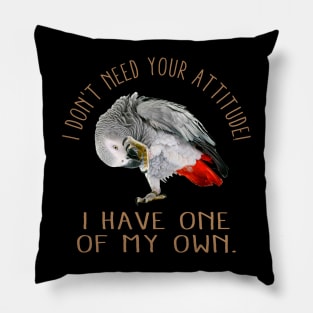 African Grey Love Chic Tee for Parrot Enthusiasts Everywhere Pillow