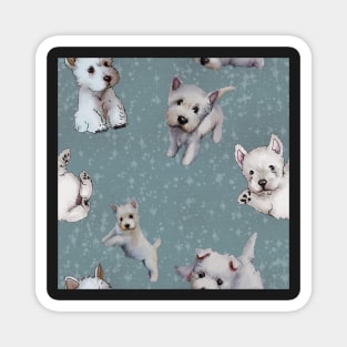 Westies mom blue pattern Magnet