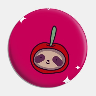 "Thinking of You" Cherry Sloth Face Pin