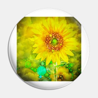 Sunflower and Bubbles Pin