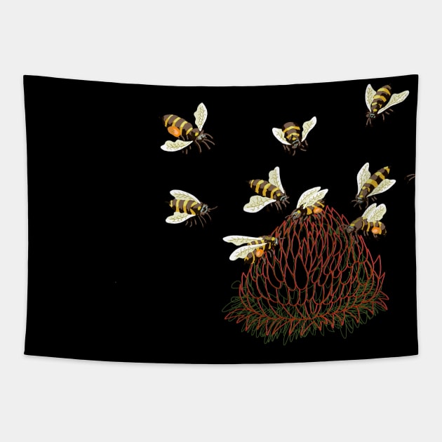 Busy Bees do Sweet Work Tapestry by BullShirtCo