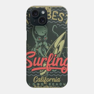 Surfing Octopus california summer waves Phone Case