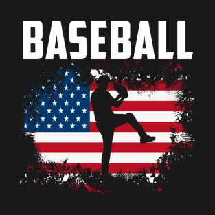 American Flag Baseball Team Gift T-Shirt