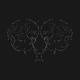 Gemini Twins Constellation Vash and Knives White Stars Connected T-Shirt