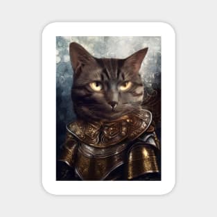 Armored knight cat Magnet