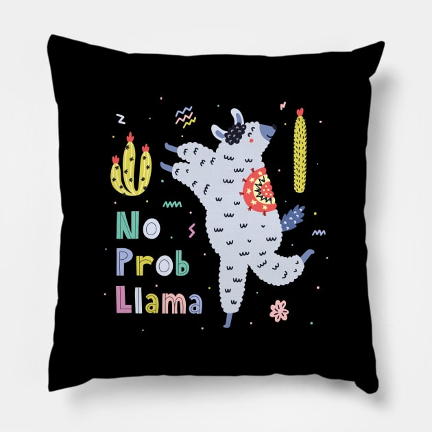 llama no problem alpaca Pillow by Mako Design 