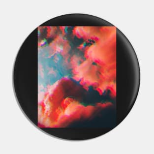 Glitched candy pink clouds Pin