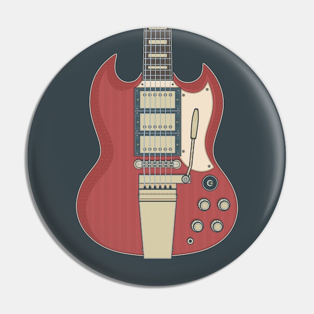 Cherry Vintage Solid Guitar Pin by milhad