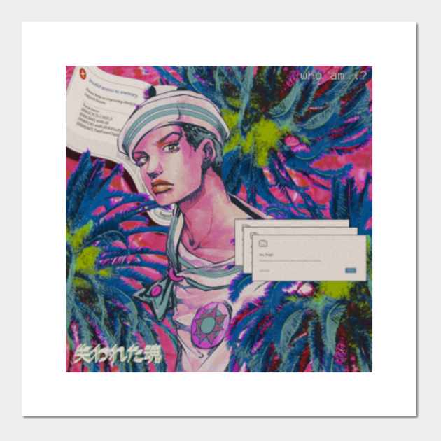 Josuke Higashikata Jojolion Gappy Jojo Ð¸ð©ð° Ð¢ð® Ðª Josuke Gappy Higashikata Vaporwave Film Variant Jojo S Bizarre Adventure Jojolion Jojolion Posters And Art Prints Teepublic teepublic