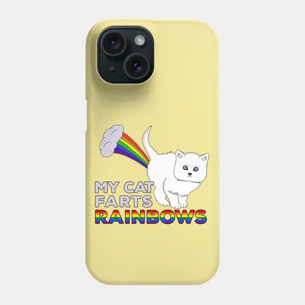 My Cat Farts Rainbows - Funny Cat Fart Rainbow Phone Case by DiegoCarvalho