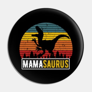 MamaSaurus Mom T-Rex Dinosaur Retro Mother Pin