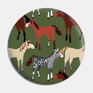 Horse pattern green Pin