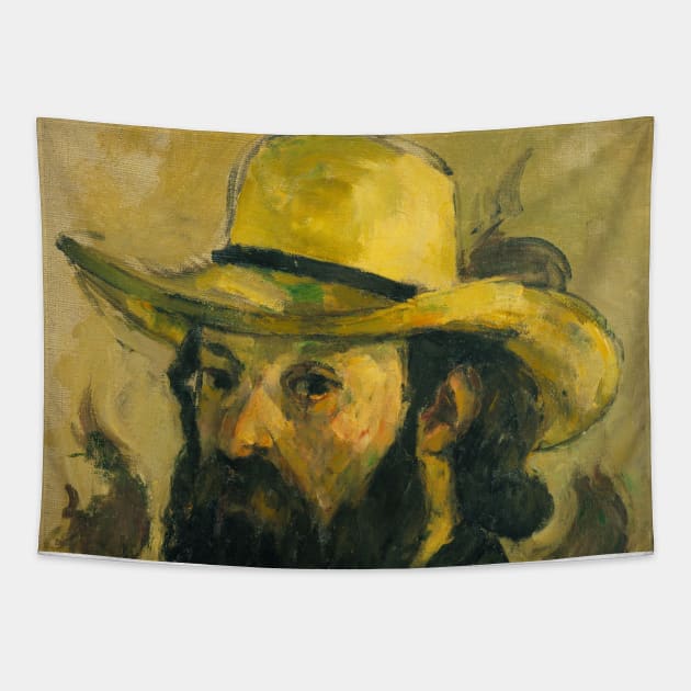 Self-Portrait in a Straw Hat by Paul Cezanne Tapestry by Classic Art Stall