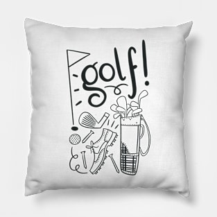 Golf_in black lettering Pillow