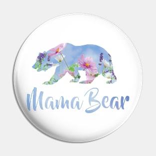 Mama Bear Mother's Day Mother Mom Flowers Gift bab Pin