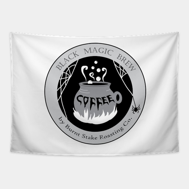 Black Magic Brew Coffee Grey Version Tapestry by CoffeeberryArt