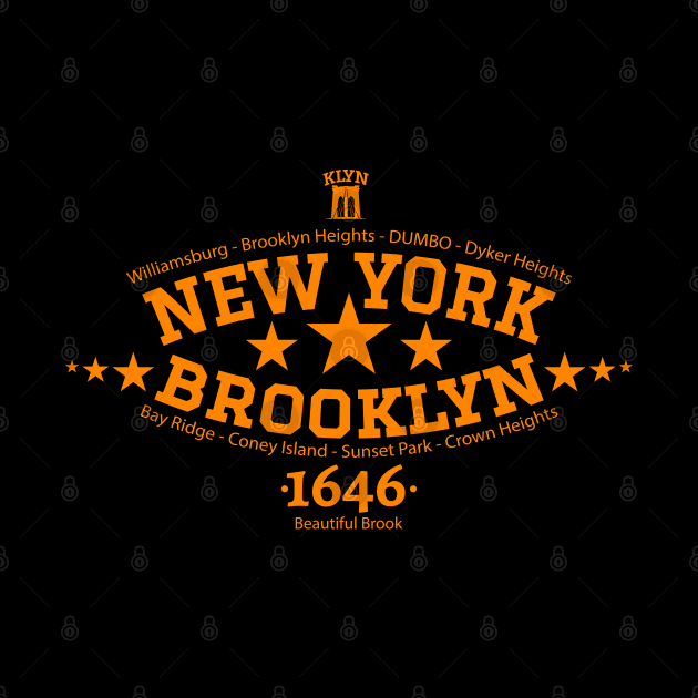 New York Brooklyn, Brooklyn Schriftzug, Brooklyn college style Logo by Boogosh