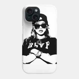 Rihanna Black and White Illustration Phone Case