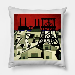 ghost pit with red sun (posterized) Pillow