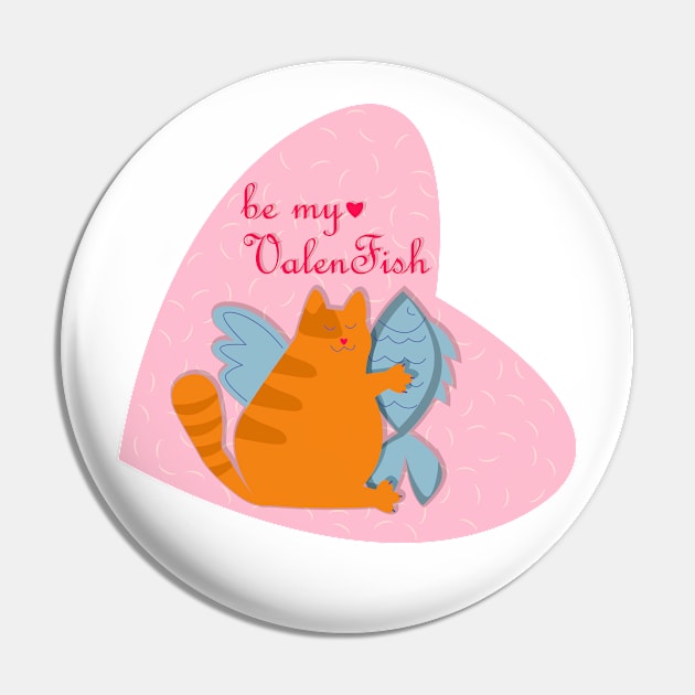 Be my valentine chonk cat holding fish Pin by Cute-Design