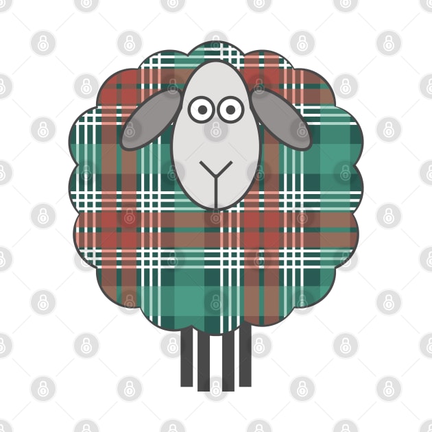 Scottish Christmas Tartan Patterned Sheep by MacPean