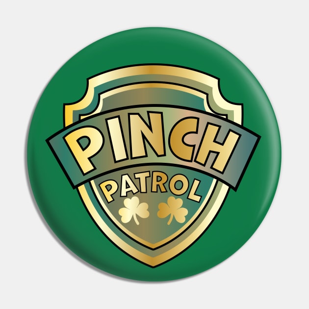 Pinch Patrol Badge St. Patrick's Day Lucky Shamrock Pin by OrangeMonkeyArt