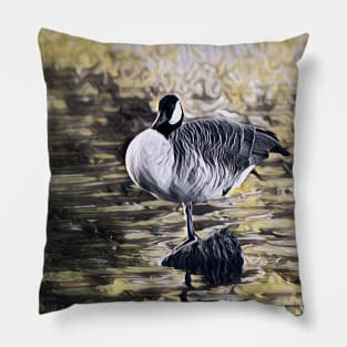 Canadian Goose at Sunset Pillow