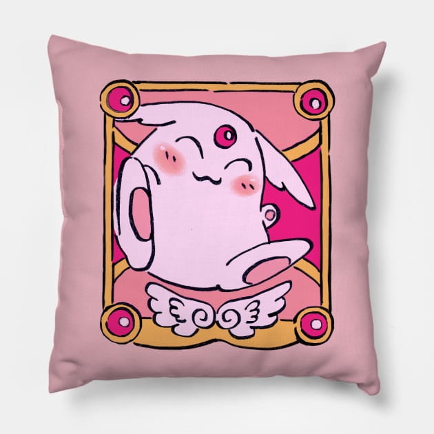 I draw white mokona modoki but pretty pastel pink / xxx holic Pillow by mudwizard