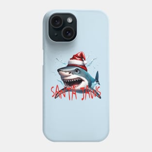 Santa Jaws Pun Quote Christmas Shark Cartoon Art Phone Case