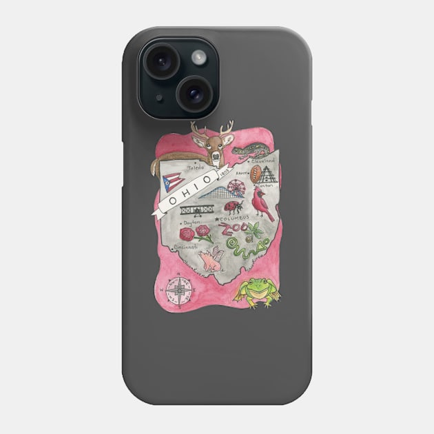 Map of Ohio Phone Case by Platinumfrog