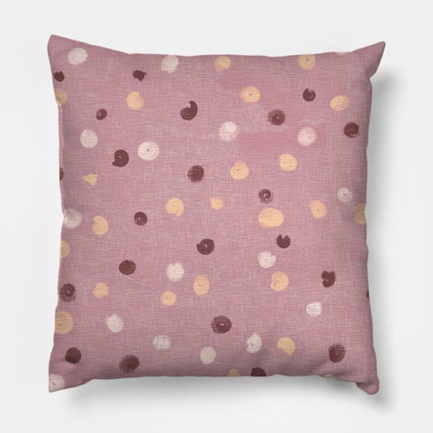 Soft pink polka dot pattern Pillow by Online_District