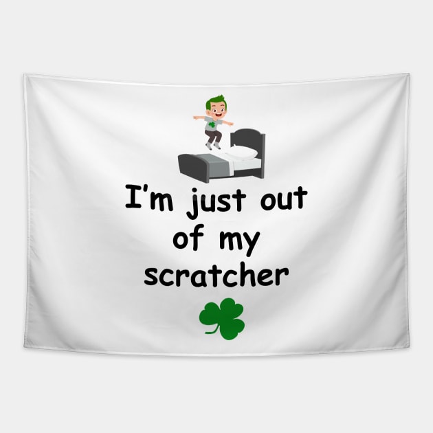 I'm just out of my scratcher - Irish Slang Tapestry by cmartwork